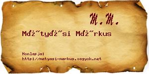 Mátyási Márkus névjegykártya
